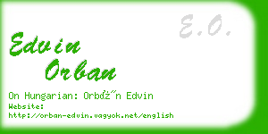 edvin orban business card